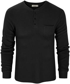 img 3 attached to 👕 PINKMARCO Pocket Henley Regular Men's Workwear Clothing and Shirts