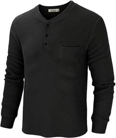 img 4 attached to 👕 PINKMARCO Pocket Henley Regular Men's Workwear Clothing and Shirts