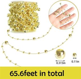img 3 attached to 🎄 Sparkling HADDIY Christmas Tree Beads Garland: 66 Feet Gold Pearl Strands Chain for Festive Decoration and Crafts