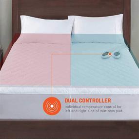 img 1 attached to 🛏️ Одеяло с подогревом Degrees Of Comfort Dual Control King Size для регулируемого зонного отопления, электрическое одеяло с длинным шнуром 12,5 фута - 78x80 дюймов, белое - подходит для матрасов размером до 15 дюймов.