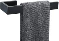 contemporary bathroom hand towel holder with square towel bar - stylish wall mount design in black finish | tnoms q8003bk logo