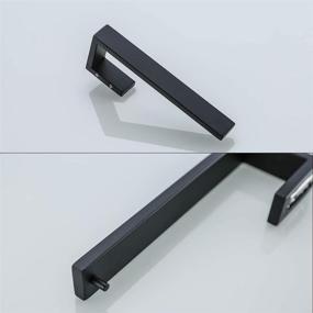 img 1 attached to Contemporary Bathroom Hand Towel Holder with Square Towel Bar - Stylish Wall Mount Design in Black Finish | TNOMS Q8003BK