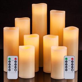 img 3 attached to 🕯️ Enpornk Flameless Candles Battery Operated Set of 9 Ivory Real Wax LED Candles with Remote Control and 24-Hour Timer