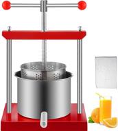 vevor fruit wine press 0.53gal/2l grape press: efficient wine making machine with dual stainless steel barrels, power ball handle, and 0.1''/3mm thick plate - perfect for wine, cheese, fruit, and vegetable tincture pressing logo