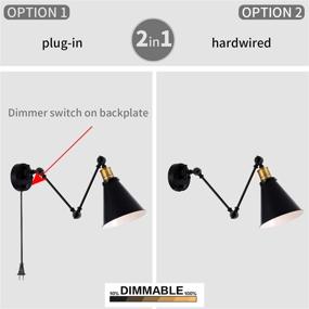 img 3 attached to Larkar Dimmable Industrial Lampshade Hardwire