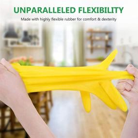 img 3 attached to 🧤 Versatile Reusable Dishwashing Gloves: Rubber Cleaning Gloves for Kitchen, Working, Painting, Gardening