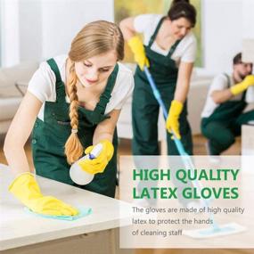 img 1 attached to 🧤 Versatile Reusable Dishwashing Gloves: Rubber Cleaning Gloves for Kitchen, Working, Painting, Gardening