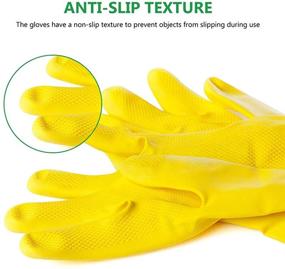 img 2 attached to 🧤 Versatile Reusable Dishwashing Gloves: Rubber Cleaning Gloves for Kitchen, Working, Painting, Gardening