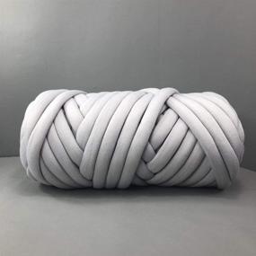 img 4 attached to 🧶 Machine Washable Vegan Super Bulky Yarn - DIY Arm Knitting Chunky Throw Yarn, Handmade Blanket, Thick Gray Yarn, 8 lbs