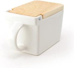 img 4 attached to 🍚 ZERO JAPAN Salt Box - White - Authentic Japanese Ceramic Container for Salt - 15oz/420ml Capacity