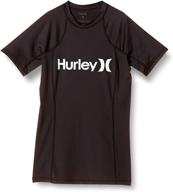 👙 hurley juniors sleeve rashguard for women's clothing, swimsuits & cover ups with enhanced protection logo