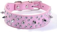 stylish leather spiked studded dog collar by haoyueer, with bullet rivets, rhinestones, soft & adjustable - ideal for medium and large dogs logo