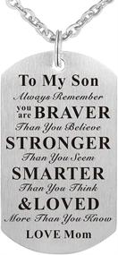 img 4 attached to Gift Your Child this Inspirational Dog Tag Necklace from Dad or 🐶 Mom for their Birthday - Always Remember You are Braver Than You Believe