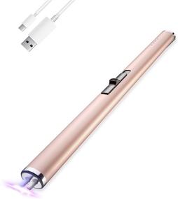 img 4 attached to 🔥 Flamgirlant Electric Lighter: USB Rechargeable, Windproof & Flameless Arc Lighter with Long Aluminum Case, Battery Display - Ideal for BBQ, Camping, Cooking & Candle Lighting