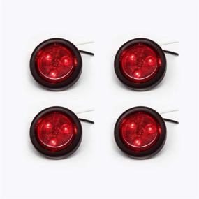 img 4 attached to 🚨 NOVALITE 4pcs Sealed 2-Inch Round Red LED Trailer Light | Side Marker Light Dark Red Lens | Waterproof, Universal 12V | Rubber Grommet Flush Mount