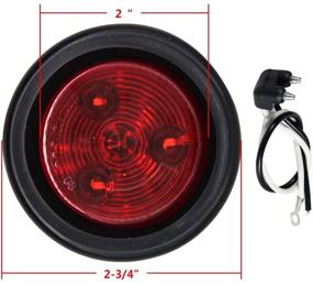 img 3 attached to 🚨 NOVALITE 4pcs Sealed 2-Inch Round Red LED Trailer Light | Side Marker Light Dark Red Lens | Waterproof, Universal 12V | Rubber Grommet Flush Mount