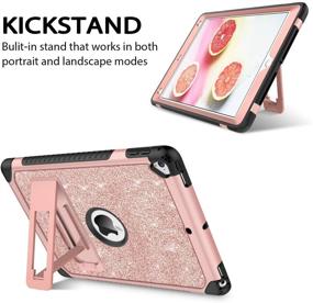 img 3 attached to 📱 DUEDUE Glitter iPad 6th Generation Case: Full Body Protection for iPad 9.7 2017/2018, iPad Air 2, iPad Pro 9.7 - Rose Gold