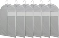 👗 lightweight translucent suit bag with full zipper - garment bags for hanging clothes, s size (24"x35"), 6 pcs, grey логотип