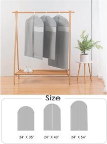 img 2 attached to 👗 Lightweight Translucent Suit Bag with Full Zipper - Garment Bags for Hanging Clothes, S size (24"x35"), 6 pcs, Grey