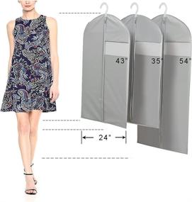 img 1 attached to 👗 Lightweight Translucent Suit Bag with Full Zipper - Garment Bags for Hanging Clothes, S size (24"x35"), 6 pcs, Grey