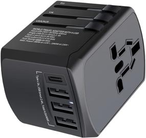 img 4 attached to 🌍 All-in-One Universal Travel Adapter: International Charger with 3 USB + 3.0A Type C Ports for EU, UK, USA, AU, Europe & Asia, Multi-Outlet Power Converters