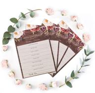 🎉 rustic bridal shower decorations advice cards - perfect for bride & groom, wedding games, guest book alternative, and reception - 50 pack, 4.3 x 6.7 logo