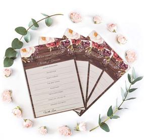 img 4 attached to 🎉 Rustic Bridal Shower Decorations Advice Cards - Perfect for Bride & Groom, Wedding Games, Guest Book Alternative, and Reception - 50 Pack, 4.3 x 6.7