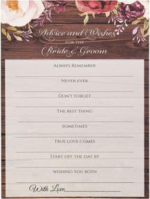 img 3 attached to 🎉 Rustic Bridal Shower Decorations Advice Cards - Perfect for Bride & Groom, Wedding Games, Guest Book Alternative, and Reception - 50 Pack, 4.3 x 6.7