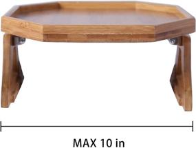 img 1 attached to 🛋️ Bamboo Sofa Armrest Clip-On Tray: Convenient Side Table for Remote, Drinks, and Phone on Xchouxer