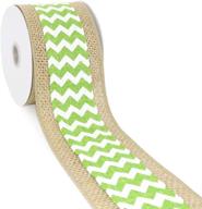 🎀 ct craft llc white/lime chevron burlap lace ribbon - 2.5” x 5 yards x 1 roll - ideal for home decor, gift wrapping, diy crafts logo