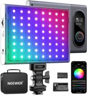 🎥 светодиодная видеолампа neewer rgb190 с набором аккумуляторов - управление через приложение для точной настройки оттенка и насыщенности цвета, cri97+, 9 rgb эффектов - решение для освещения на youtube. логотип