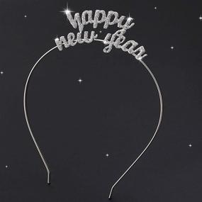 img 1 attached to 🎉 Soochat Happy New Year Tiara Headband - Sparkling Rhinestone Hair Hoop Headdress, ideal for New Year's Eve Party Hair Accessories, Supplies, and Favors