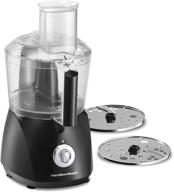 🍲 hamilton beach chefprep 10-cup food processor & vegetable chopper: versatile 6 functions for chopping, pureeing, shredding, slicing, and crinkle cutting - black (70670) логотип