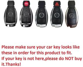 img 3 attached to 🔑 Premium Silicone Rubber Carbon Fiber Texture Cover Protector for Mercedes-Benz Fob – Black-Weave Keychain Included
