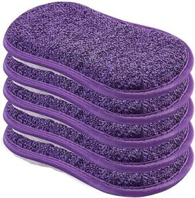 img 4 attached to Scrubber Non Scratch Multi Purpose Dishcloths Scouring Household Supplies