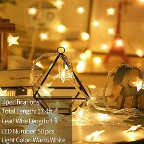 img 3 attached to 🎄 Enhance Your Holiday Décor with Remote-Controlled Battery-Operated Christmas Star LED String Lights: 16 Feet, 50 Fairy Lights for Indoor & Outdoor Garden, Wedding Decoration – Warm White, with Timer Function