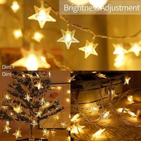 img 1 attached to 🎄 Enhance Your Holiday Décor with Remote-Controlled Battery-Operated Christmas Star LED String Lights: 16 Feet, 50 Fairy Lights for Indoor & Outdoor Garden, Wedding Decoration – Warm White, with Timer Function