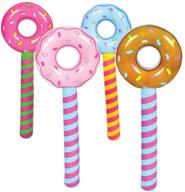 🍭 new - 24" inflatable lollipop suckers - 4pcs - perfect for birthday parties, donut holes, wonka candyland & valentine's day логотип