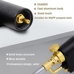 img 2 attached to 🔥 CSA Certified High Intensity Propane Torch Head with Trigger Start & Brass Knob - Ideal for Welding with MAPP, MAP/PRO and Propane Gas