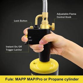 img 1 attached to 🔥 CSA Certified High Intensity Propane Torch Head with Trigger Start & Brass Knob - Ideal for Welding with MAPP, MAP/PRO and Propane Gas