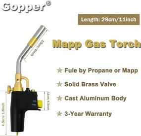 img 3 attached to 🔥 CSA Certified High Intensity Propane Torch Head with Trigger Start & Brass Knob - Ideal for Welding with MAPP, MAP/PRO and Propane Gas