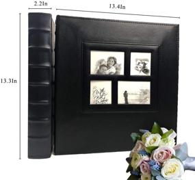 img 3 attached to 📷 RECUTMS Self Adhesive Magnetic DIY Scrapbook - 60 Pages, 13.3 x 13.4 Inches - Fits 8X10, 6X8, 5X7, 4X6 Photos - Wedding Album Memory Book (Black)