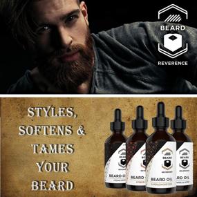 img 3 attached to Premium Beard Oil 4 Pack - Soften, Style & Condition Your Beard with Natural Vanilla, 🧔 Sandalwood, Cedarwood & Citrus Aromas - Enriched with Tea Tree, Jojoba & Argan Oils - 1oz Each