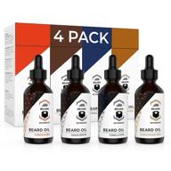 premium beard oil 4 pack - soften, style & condition your beard with natural vanilla, 🧔 sandalwood, cedarwood & citrus aromas - enriched with tea tree, jojoba & argan oils - 1oz each logo