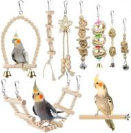 🐦 bird parrot swing toys- chewing standing hanging perch hammock climbing ladder for budgerigar, parakeet, conure, cockatiel, mynah, love birds, finches & other small/medium birds, ideal cage toy logo