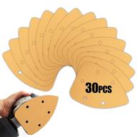 boshcraft mouse detail sander paper, 30 pcs 220 grit sandpaper with hook and loop, ideal for wood and metal sanding, 5 inch 5 holes logo