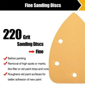 img 3 attached to BOSHCRAFT Mouse Detail Sander Paper, 30 Pcs 220 Grit Sandpaper with Hook and Loop, Ideal for Wood and Metal Sanding, 5 Inch 5 Holes