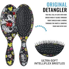 img 2 attached to 🐭 Disney Original Detangler Hair Brush - Mickey & Minnie Kisses - Wet/Dry - Knot and Tangle Remover - For Women, Men, and Kids - Suitable for Natural, Straight, Thick, Curly Hair