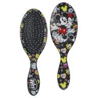 🐭 disney original detangler hair brush - mickey & minnie kisses - wet/dry - knot and tangle remover - for women, men, and kids - suitable for natural, straight, thick, curly hair logo