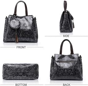 img 2 attached to Stylish Embossed Leather Cross Body Shoulder Handbags & Wallets for Women - Elegant Satchels